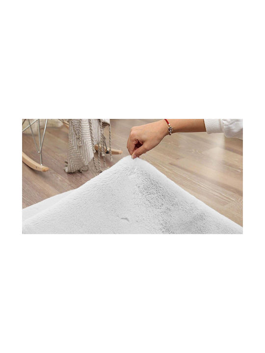 Strado Carpets Anti-slip Rug Round Shaggy White