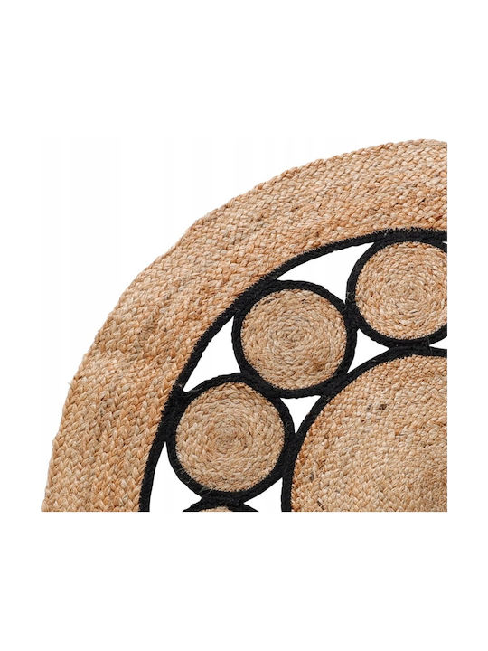 H&S Collection Rug Round from Jute Brown