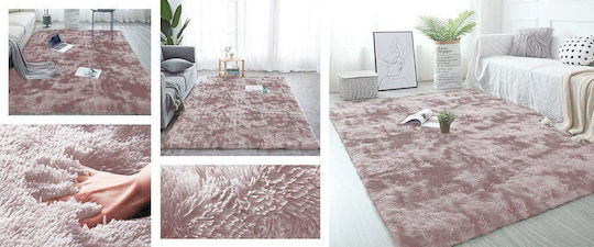 Strado Carpets Rutschfest Teppich Rechteckig Synthetisch,Polyester/Cotton/Leather Rosa