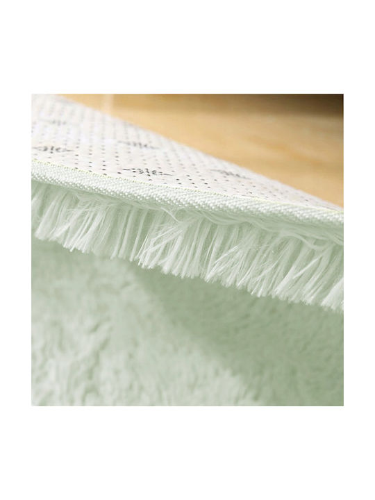 Strado Χαλί Στρογγυλό Shaggy White Lime Φ120cm