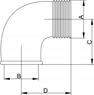 Hydroland Γαλβανισμένος Αγκώνας "7" 5/4 Hydroland Łh.k.7.32