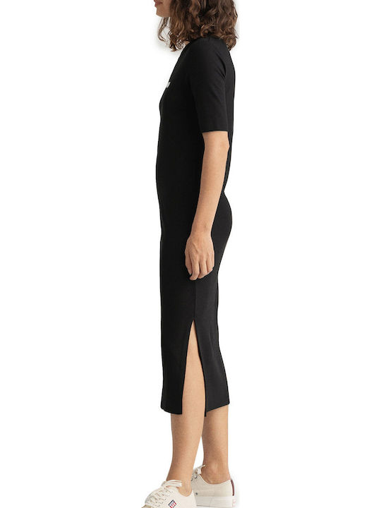 Summer Midi T-Shirt Dress Black