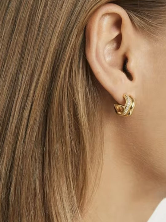 Earrings made of Silver Gold Plated with Stones