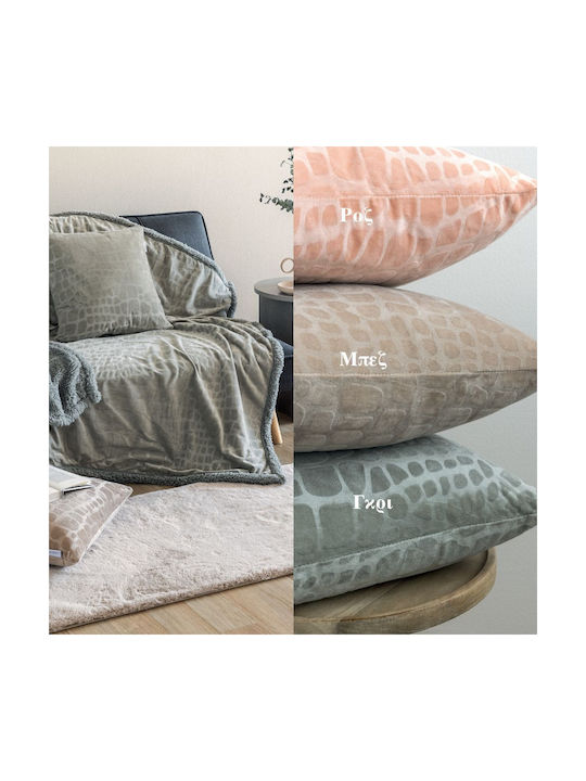 Palamaiki Decorative Pillow Case Flo in Velvet Gray 45x45cm