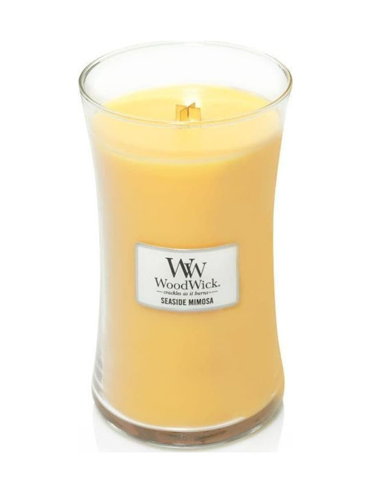 WoodWick Scented Candle Jar with Scent Seaside Mimosa Orange 609.5gr 1pcs