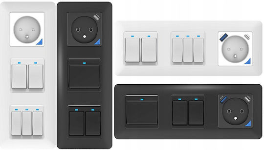 Schneider Electric Single Walled Power Socket Wi-Fi with 2 USB Ports White