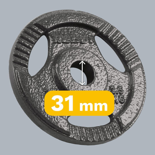Set of Plates Metal 4 x 2.5kg Ø31mm with Handles