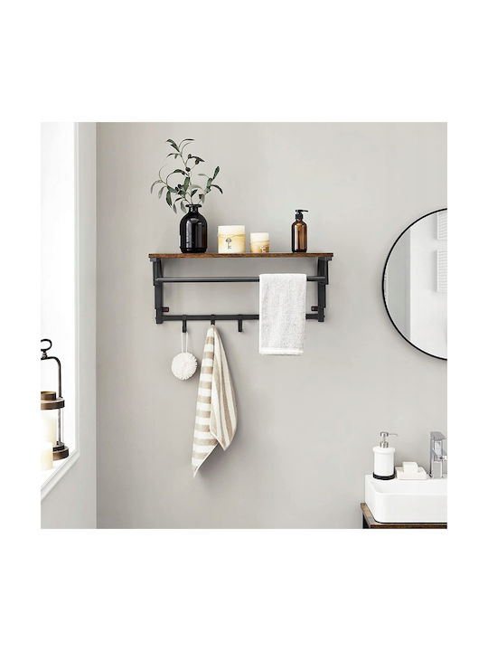 Agățătoare De Perete Metalică Cu 5 Compartimente Gri 66x28x30cm
