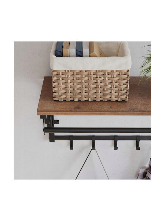 Agățătoare De Perete Metalică Cu 5 Compartimente Gri 66x28x30cm