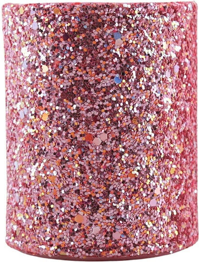 Lean Toys Glitzernde Organisationsbasis für Kosmetik Rosa