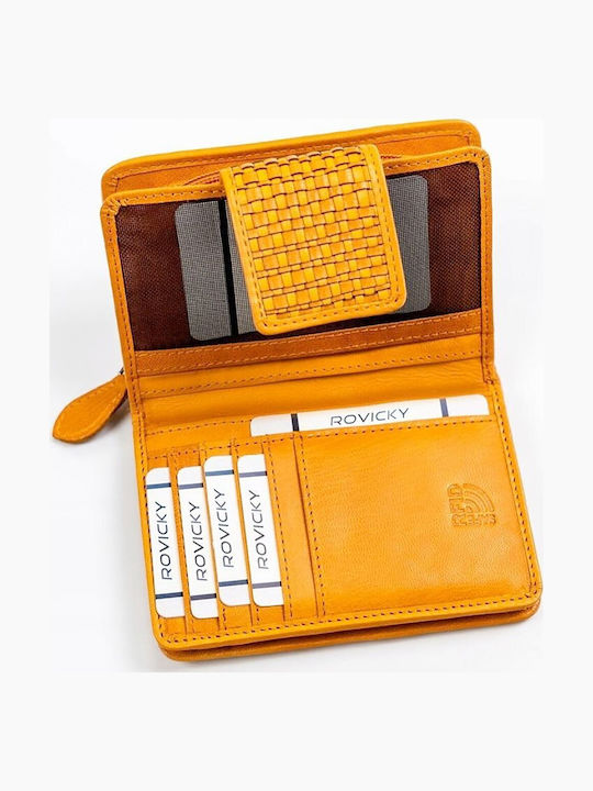 Естествена Кожа Дамски Портфейл с RFID Оранжев