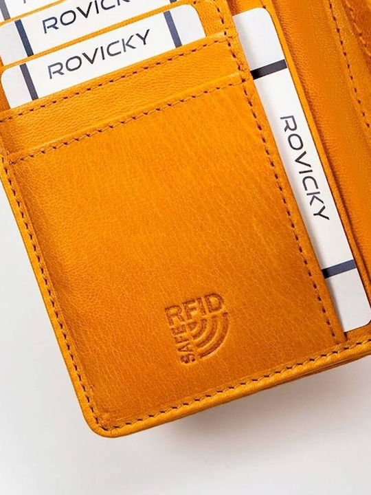 Естествена Кожа Дамски Портфейл с RFID Оранжев