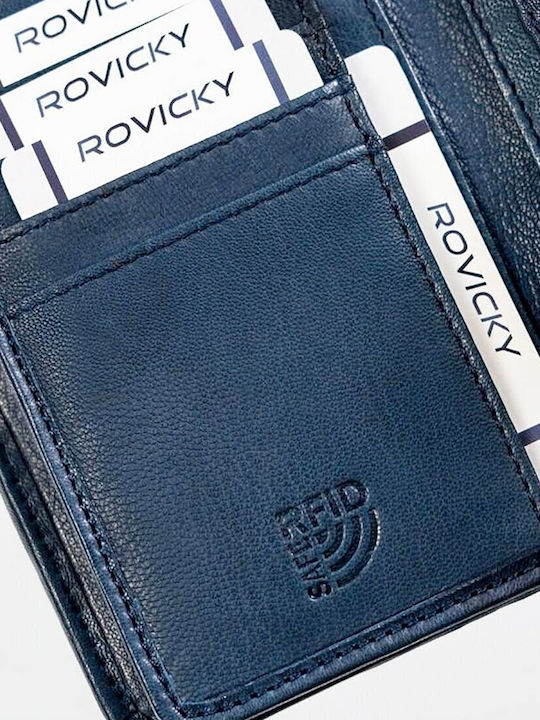 Естествена Кожа Дамски Портфейл с RFID Тъмносин