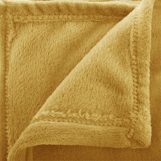 Atmosphera Κουβέρτα Fleece Καναπέ 130x180εκ. Κίτρινη