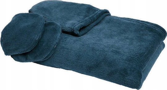 Today Velvet Blanket with Sleeves 115x165cm Petrol Blue
