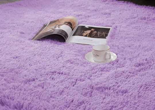 Strado Purpleflower Rectangular Shaggy Rug Light Purple 120x170cm