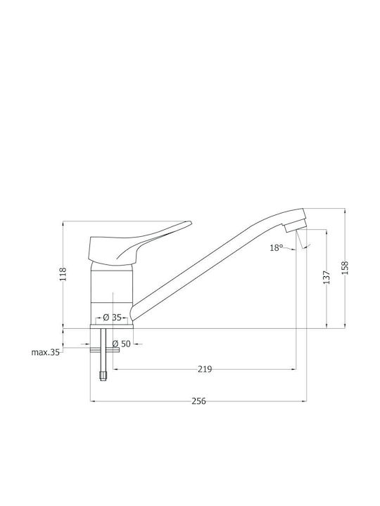 NEO Kitchen Faucet Counter Silver