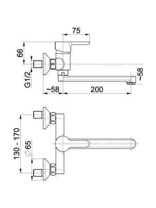 KFA Kitchen Faucet Wall Silver