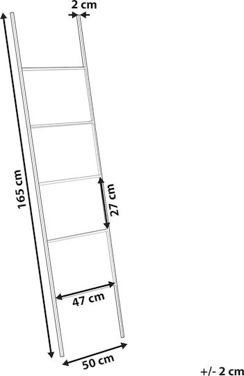 Beliani Καλόγερος Μπάνιου Μονός ​50x165cm Ασημί