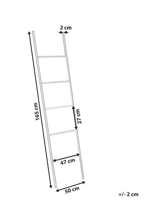 Beliani Freistehender Kleiderständer Badezimmer Einzeln ​50x165cm Schwarz