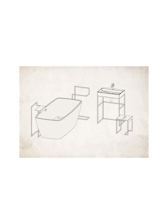 Deante Single Etaj Bathroom Raft de haine Argint
