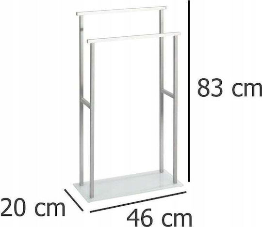 Wenko Double Wall-Mounted Bathroom Rail ​20x83cm Silver