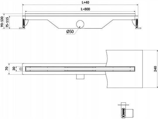 Cersanit Siphon Shower Gray