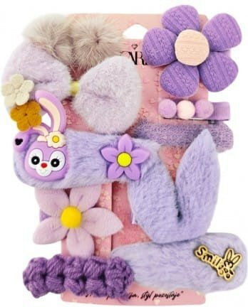 Set Package 10-in-1 Fluffy Purple Hairpins Hair Clips Sp409