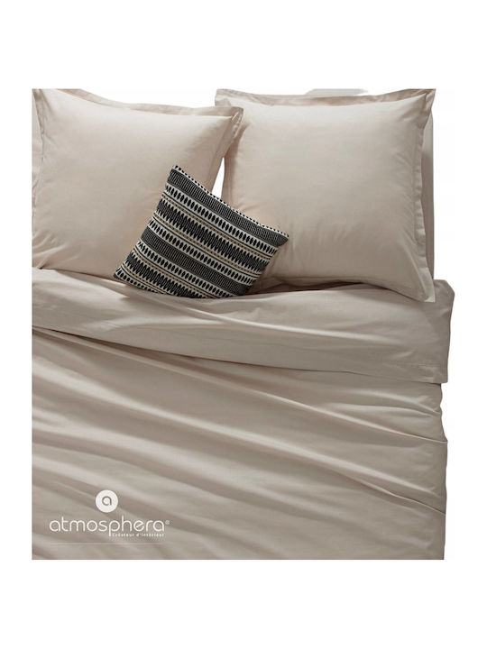 Atmosphera Παπλωματοθήκη Βαμβακερή Υπέρδιπλη 240x220 Μπεζ