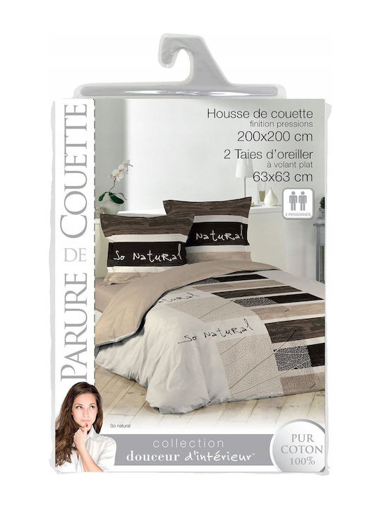 Douceur d'Intérieur Παπλωματοθήκη Βαμβακερή Διπλή 200x200 Natural Μπεζ