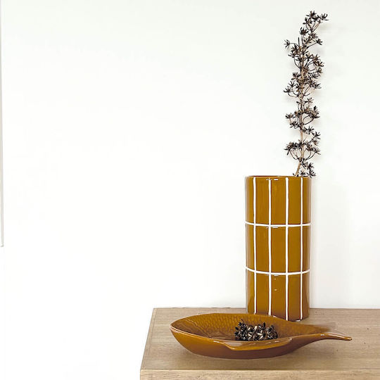 Selected by Pragmatic Decorative Vase Yellow 10.5x10.5x23cm