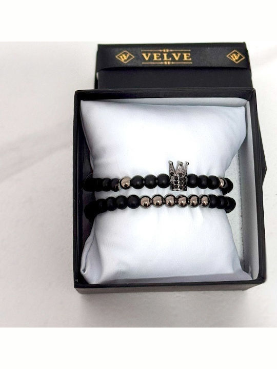 Velve Men's Bracelet Set made of Silver with Zircon