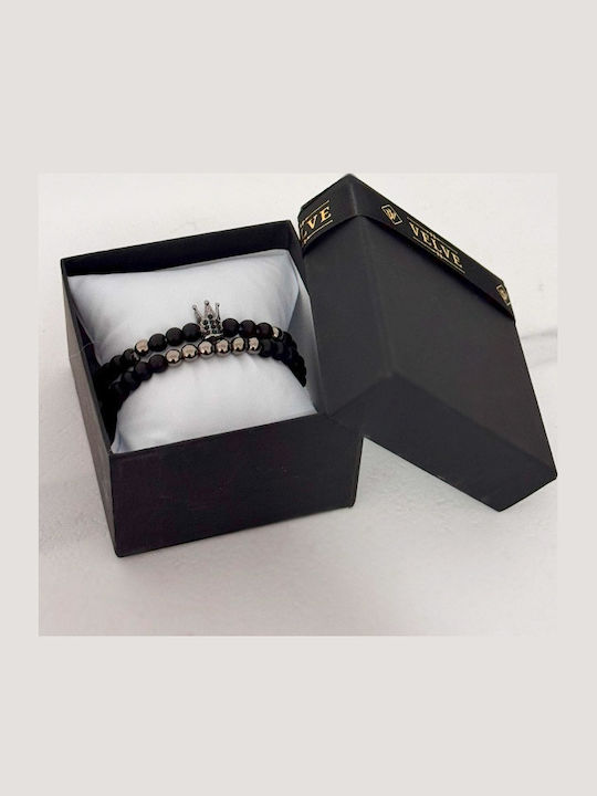 Velve Men's Bracelet Set made of Silver with Zircon