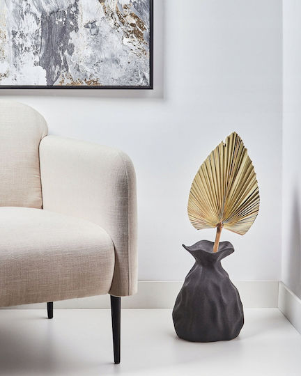 Beliani Vază Decorativă Ceramică Coontail Negru 1buc