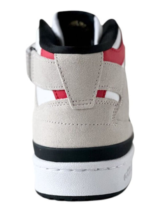 Forum Mid Tip Botine Albe / Roșii / Negri