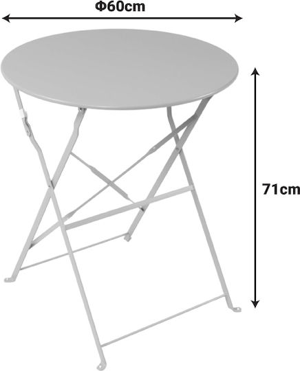 Bistro Sitting Room Outdoor Foldable Metal Table Anthracite Shade 60x60x71cm