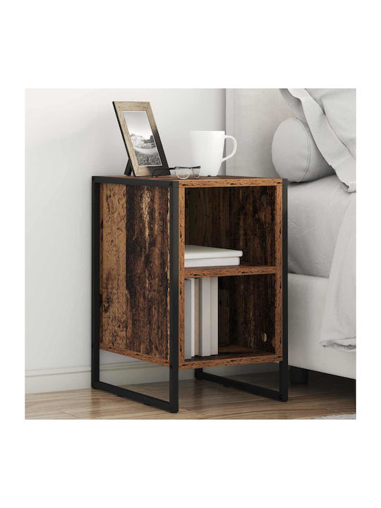 Wooden Bedside Table Brown 39.5x30x50cm