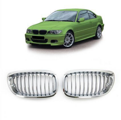 Single Slat Sport Grille All Chrome Bmw 3 E46 Facelift 2003-2006