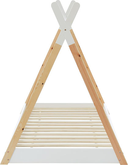 Munk Παιδικό Κρεβάτι Montessori Κλασικό Μονό με Στρώμα Μπεζ 90x190cm