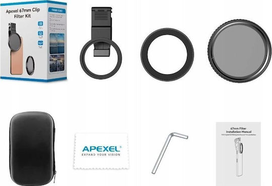 Apexel Филтър CPL / PL с диаметър 67мм за фотоапаратни обективи