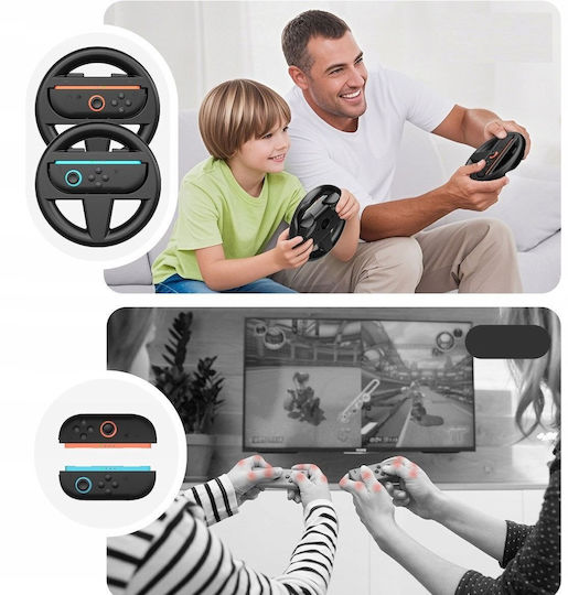 2x Steering Wheel Holder Joy-con Nintendo Switch 2 Nsw2 Mario Kart 2x Black Jys-ns226