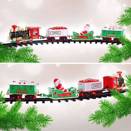Electric Christmas Train 80 Cm Lighting & Music Base Placement On Tree