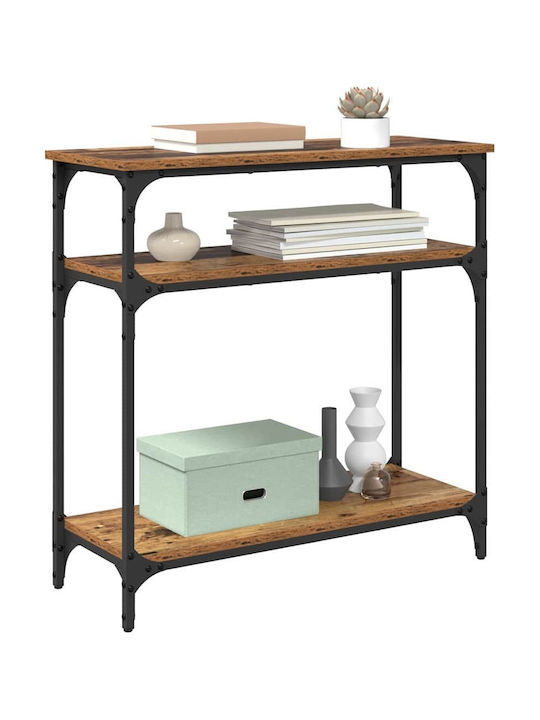 Console Table Wood & Metal Old Wood L75xW29xH75cm