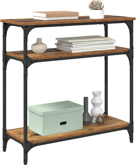 Console Table Wood & Metal Old Wood L75xW29xH75cm