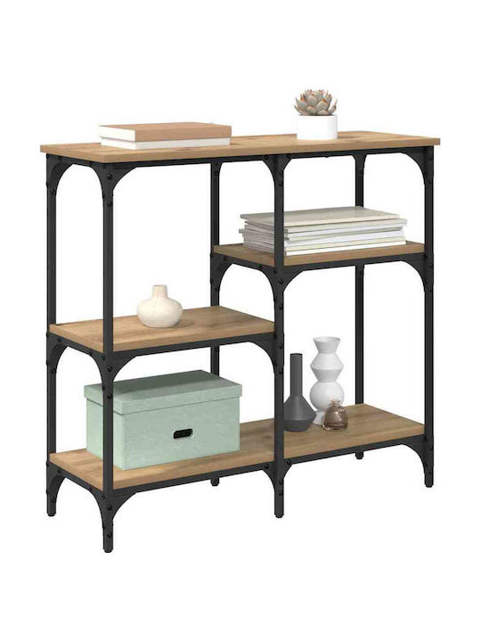 Console Table Wood & Metal Artisan Oak L80xW29xH75cm