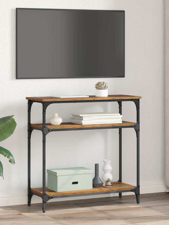 Console Table Wood & Metal Old Wood L75xW29xH75cm