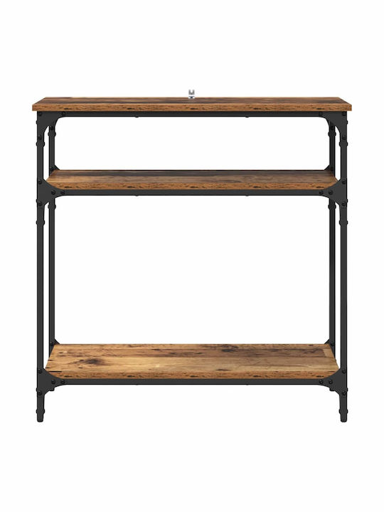 Console Table Wood & Metal Old Wood L75xW29xH75cm