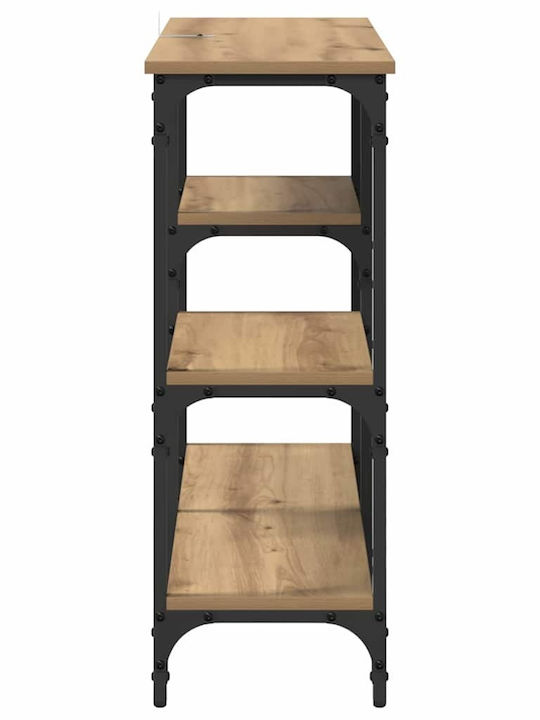 Console Table Wood & Metal Artisan Oak L80xW29xH75cm