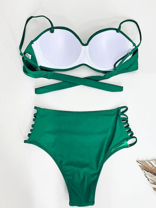 Set Bikini Cu Căptușeală Ușoară Slip Verde