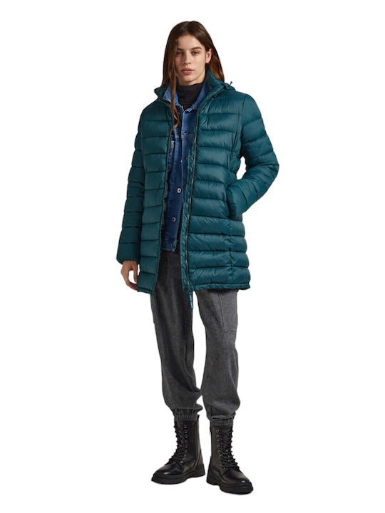 E1 Drop 2b Maddie Lungă Jachetă de femei Puffer Green.